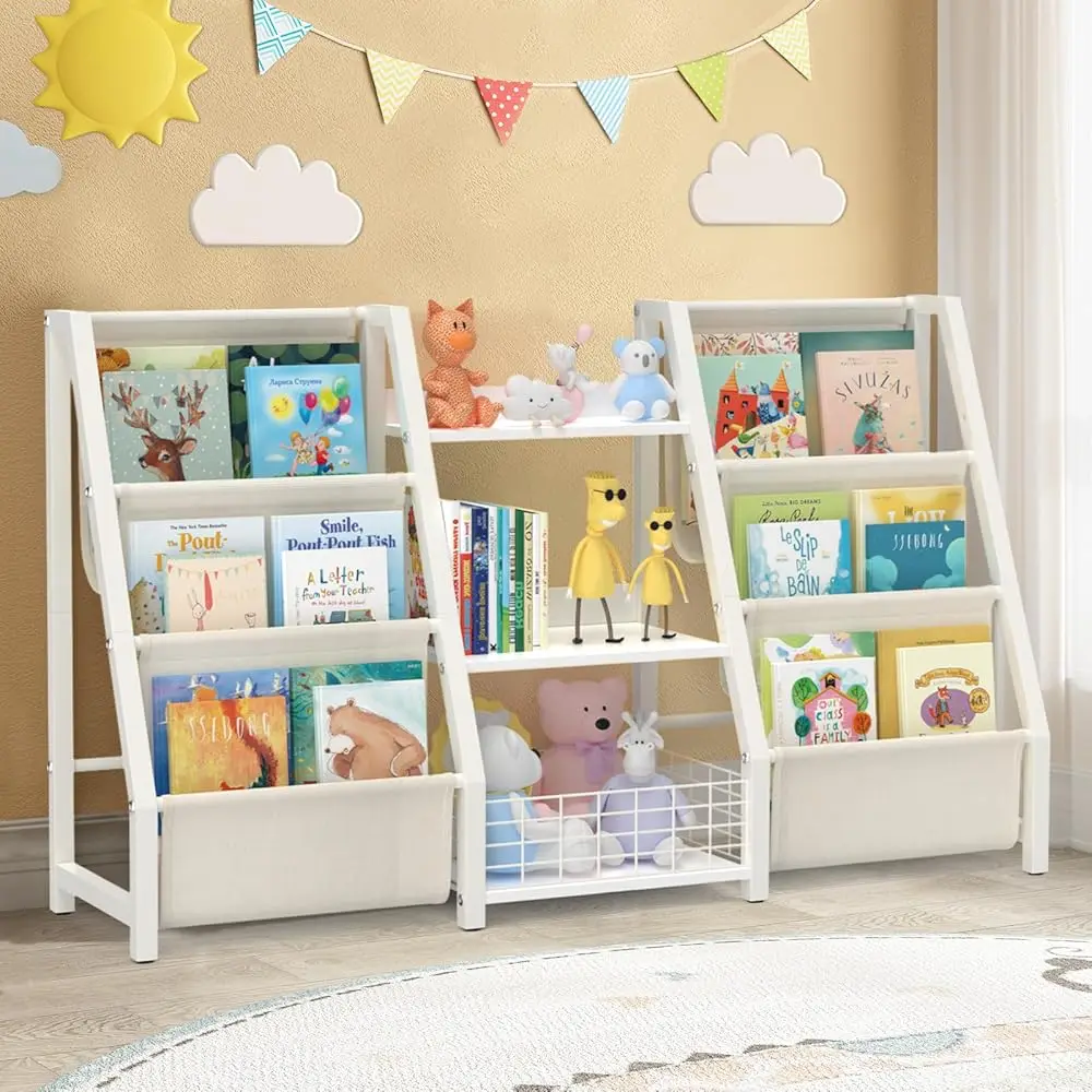

Kids Bookshelf And Toy Storage, 3 Tier Bookshelf For Kids, Montessori Toddler Bookshelf For Kids Rooms, Baby Bookcase, Kids