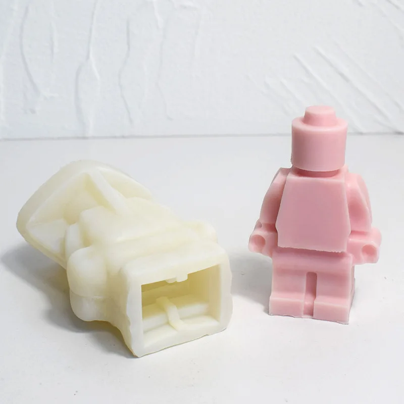 لتقوم بها بنفسك الروبوتات لطيف سيليكون قالب شمع روبوت شمعة صابون يدوي الصنع الجص الراتنج قالب ديكور المنزل الهدايا