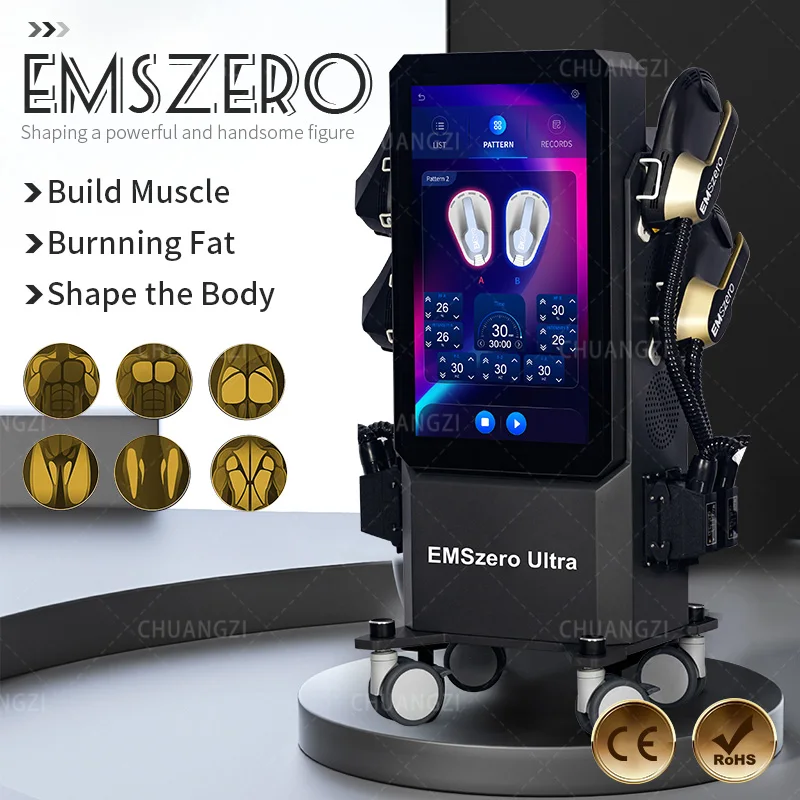 Emszero Body Sculpting Machine 4 Handle R-F EMS Hiemt Muscle Build Fat Reductions Ultra Device