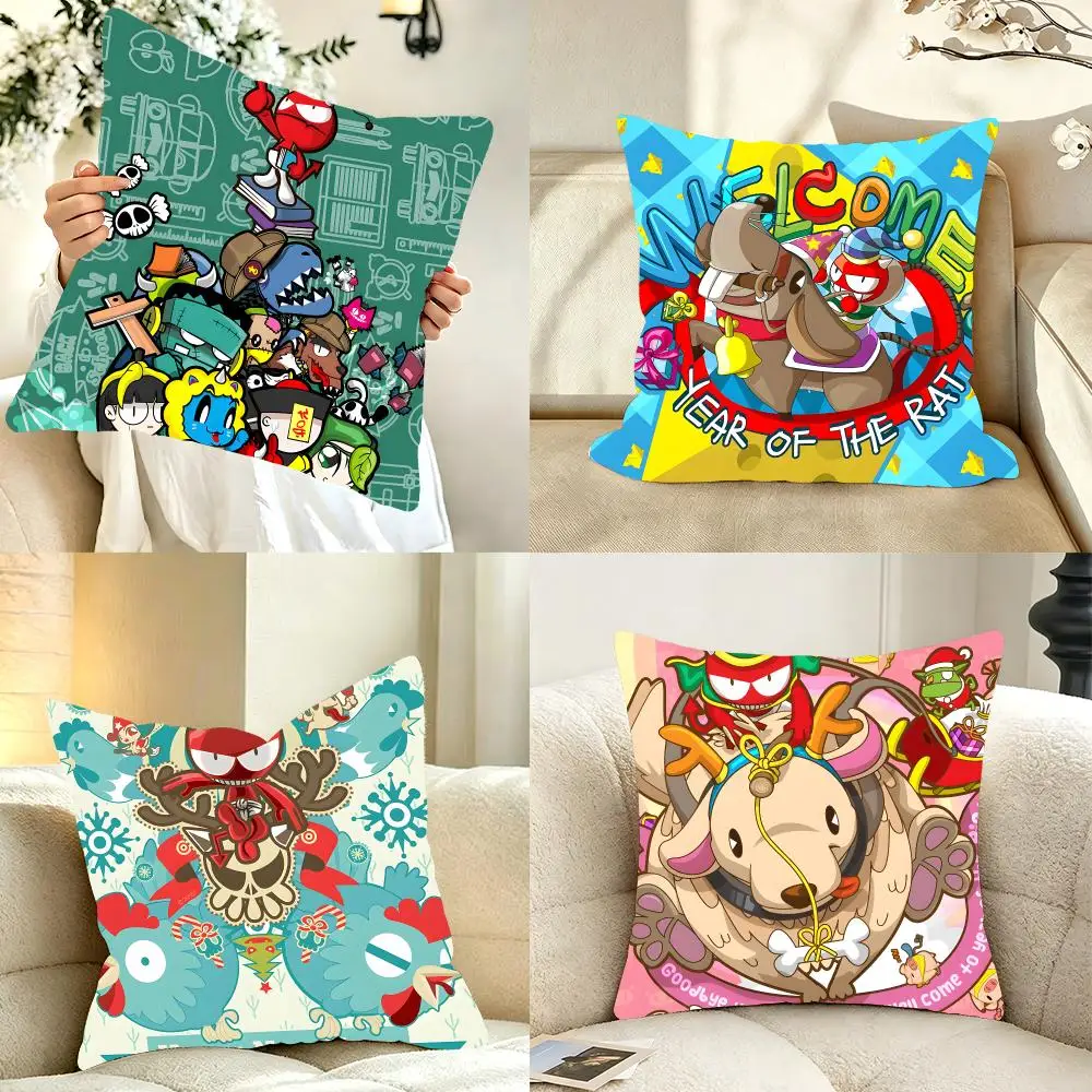Surreal Graphic D-DADA DEVIL DEVIL Cushion Cover Bedroom bed reading backrest cushion Festive plush holiday Soft plush throw