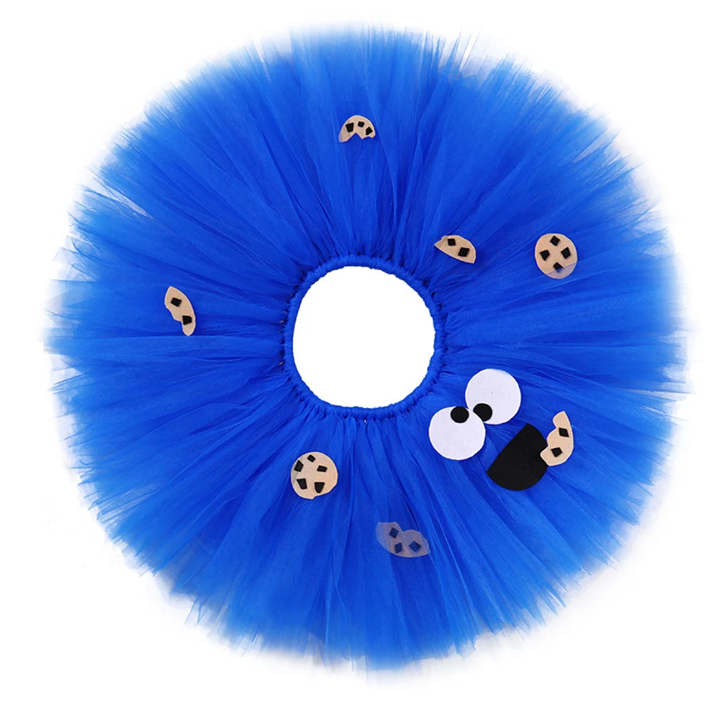 Baby Girls Cookie Monster Tutu Skirt Outfit for Kids Girl Birthday Halloween Dress Up Costumes Cartoon Anime Princess Ball Gown