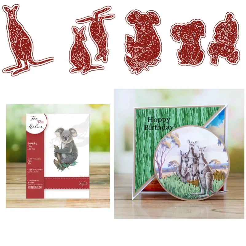 حار الأسرة لطيف أرنب 2025 جديد الحيوان كوالا خلفية المعادن قطع يموت سيليكون ختم سجل القصاصات Stencil ألبوم صور لتقوم بها بنفسك ورقة #1