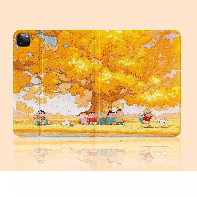 MINISO Crayon Shin-chan Untuk Casing iPad 2025 iPad A16 Generasi ke-10 11 Tablet Cover Funda iPad Air3 4 5 Pro 4 5 6 M4 Pelindung