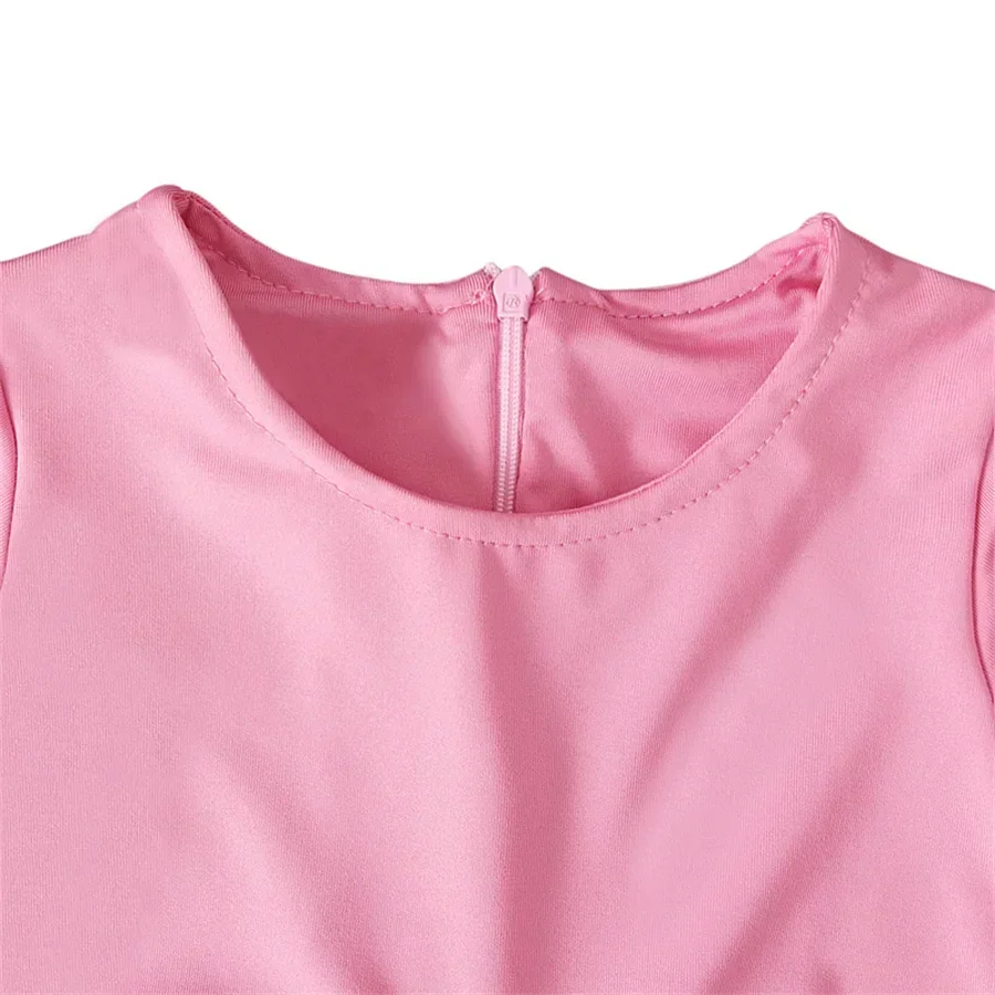 Rosa Bambini Abaya Ramadan Turchia Musulmano Primavera Hijab Maxi Vestito Set Bambini Islam Abbigliamento Eid Robe Abiti Ragazze Preghiera Caftano