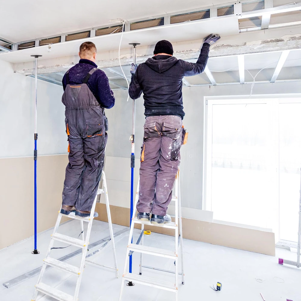 1/2 Stück arbeitssparende Teleskop-Stützstangen Jack Bar Trockenbau-Türlift-Stützbauwerkzeug für Schrank, Treppen, Veranden, Deck – Detail 7