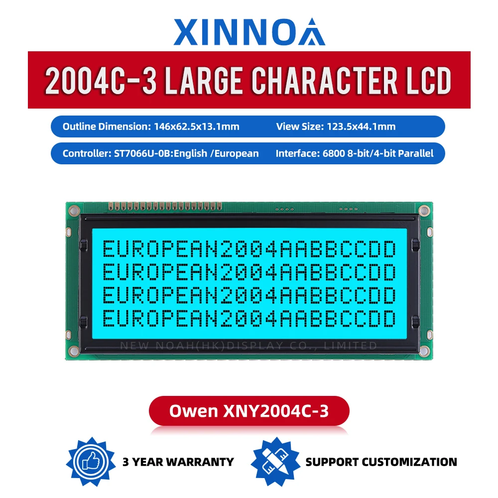 الأوروبي الجليد الأزرق فيلم الحروف السوداء 2004C-3 شخصية كبيرة وحدة LCD شاشة عرض 4*20 4X20 تحكم ST7066U وحدة LCD