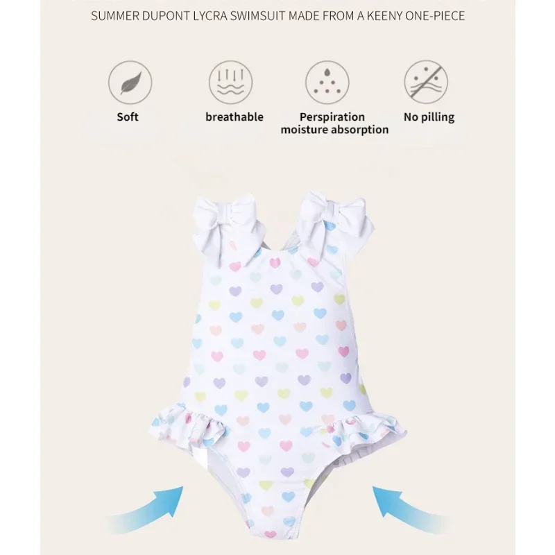 2023 Children\'s Swimsuits Fashion Lace One-pieces Swimwears Lovely Sunscreen Baby Girl Swimwear Swimsuit for Girls Bikinis Mayo