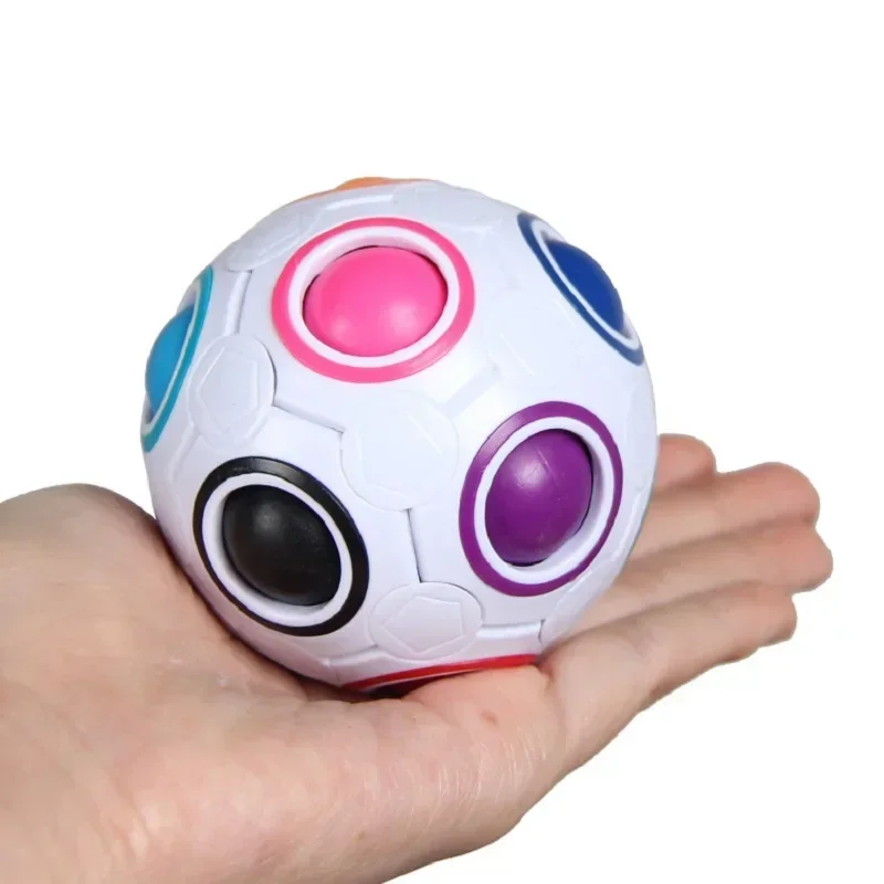Magic Rainbow Puzzle Ball Speed Cube Ball Fun Stress Reliever Brain Teaser Color Matching 3D Puzzle Toys for Teens Adults Gifts