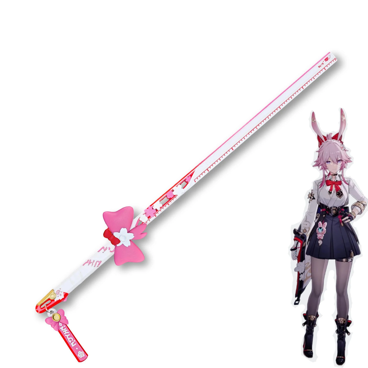 

Game Anime Honkai: Star Rail Evanescia Cosplay Scale Cutter Prop Cartoon Wand Staves Ruler Knife Weaponry Equipment Accessories
