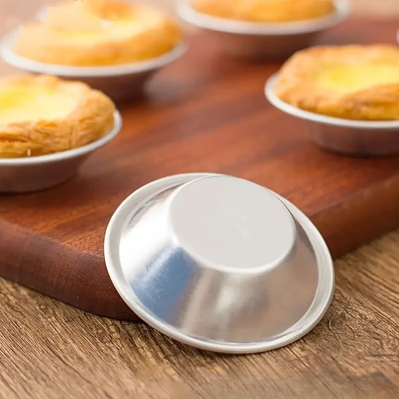 10Pcs Reusable Aluminum Alloy Egg Tart Mold Baking Accessories Cookie Pudding Mould Mooncake Mold Baking Tools