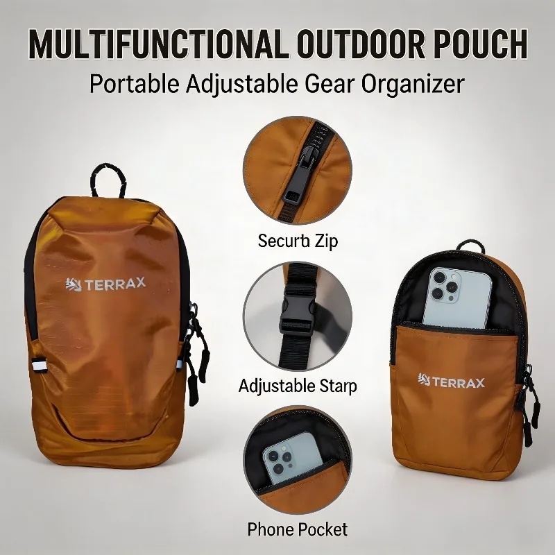 Outdoor Arm Bag Multifunctional Hiking Storage Bag Water Bottle Phone Pouch Adjustable Expand Backpack for Camping Hiking Sports