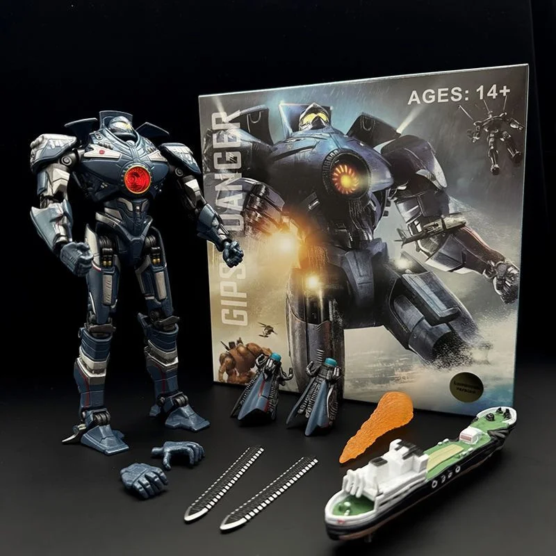 Figura Gipsy Danger do Pacific Rim com LED, Mecha Japonês Bandai, Gipsy Danger Obsidian Fury, Brinquedos Eureka Raiders