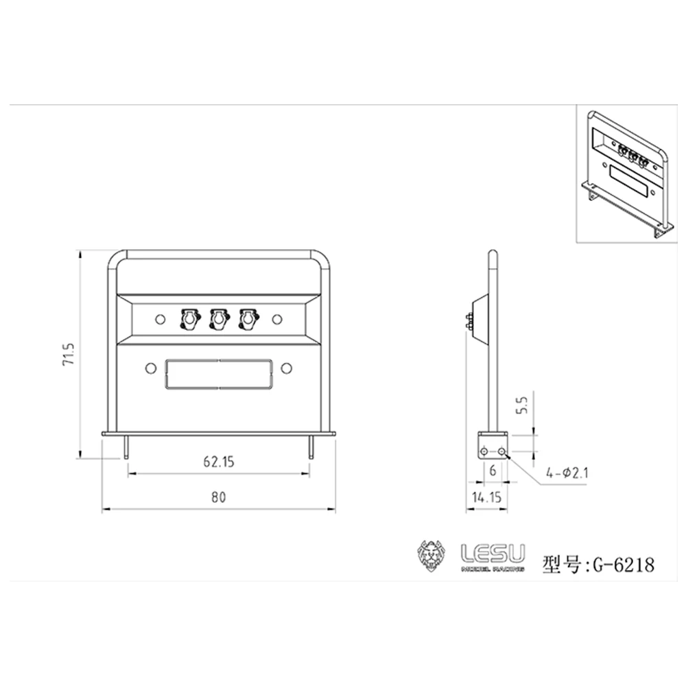 LESU Simulazione di Metallo Filo Rack Staffa di Fissaggio G-6218 per Tamiya R470 R620 770S 1/14 RC Modello di Camion Aggiornamento Parti di Modifica