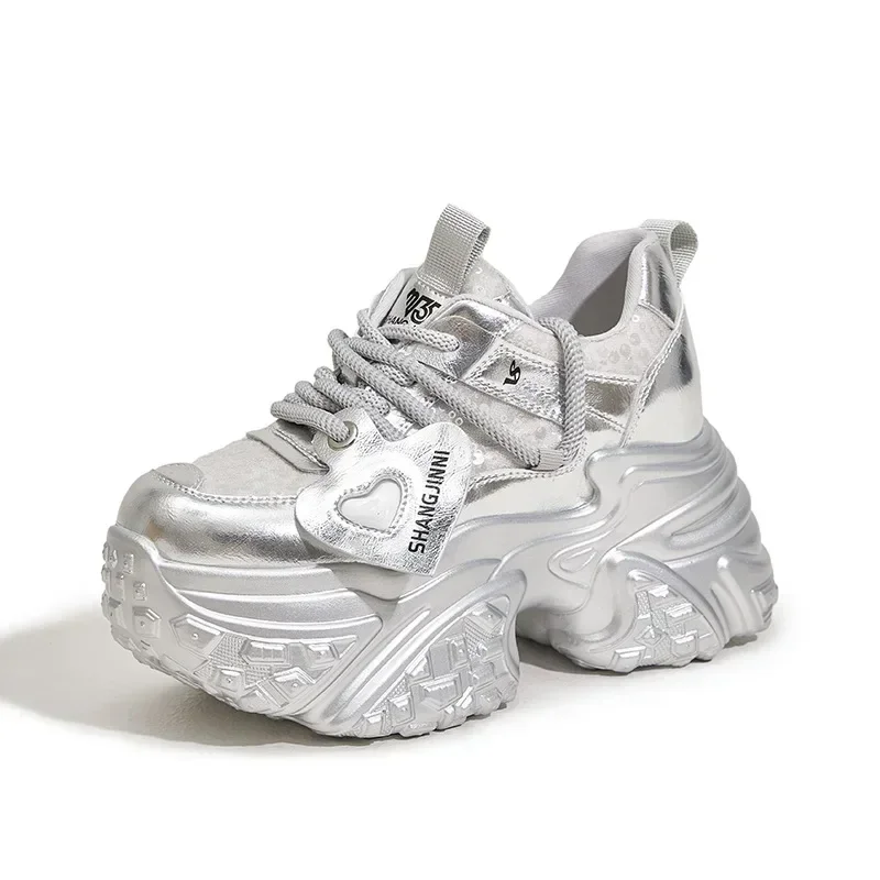 

High Quality 10cm Platform Sneakers for Women Fad Design Casual Shoes for Women Retro Mesh Breathable Tennis Shoes Zapatos Mujer