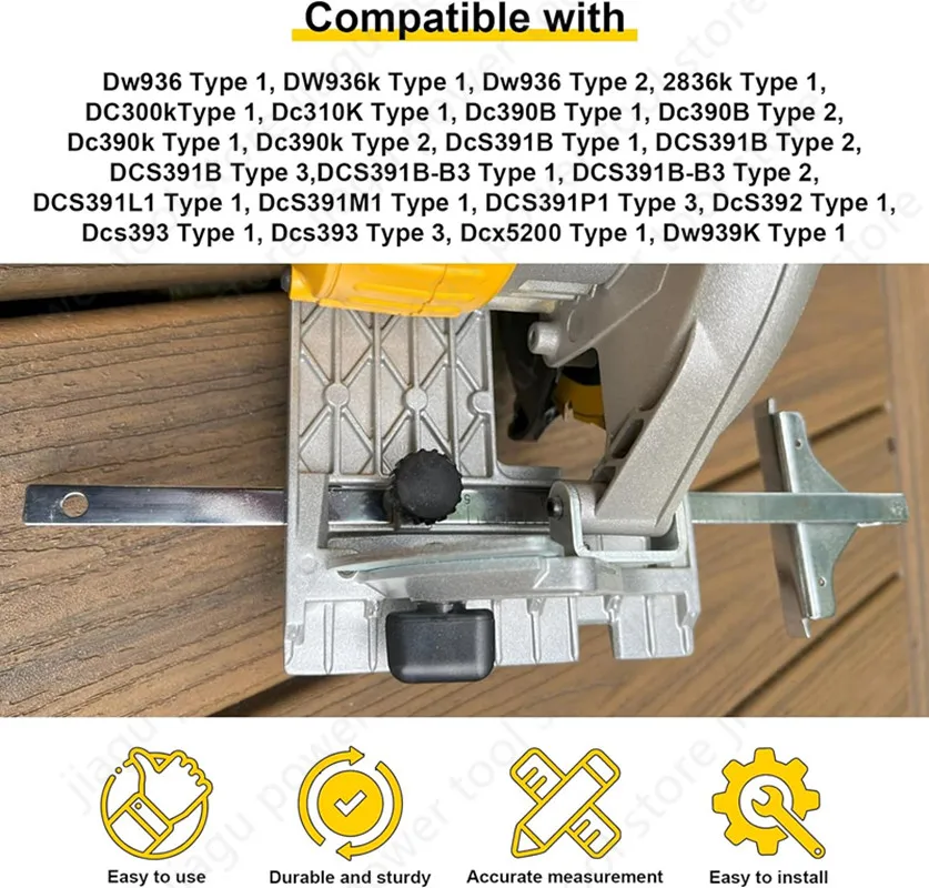 381091-00 سكة توجيه المنشار الدائري مناسبة لمنشار دائري لاسلكي DW DC390K DW936 DC300/310 DCS391B/393 DC390B