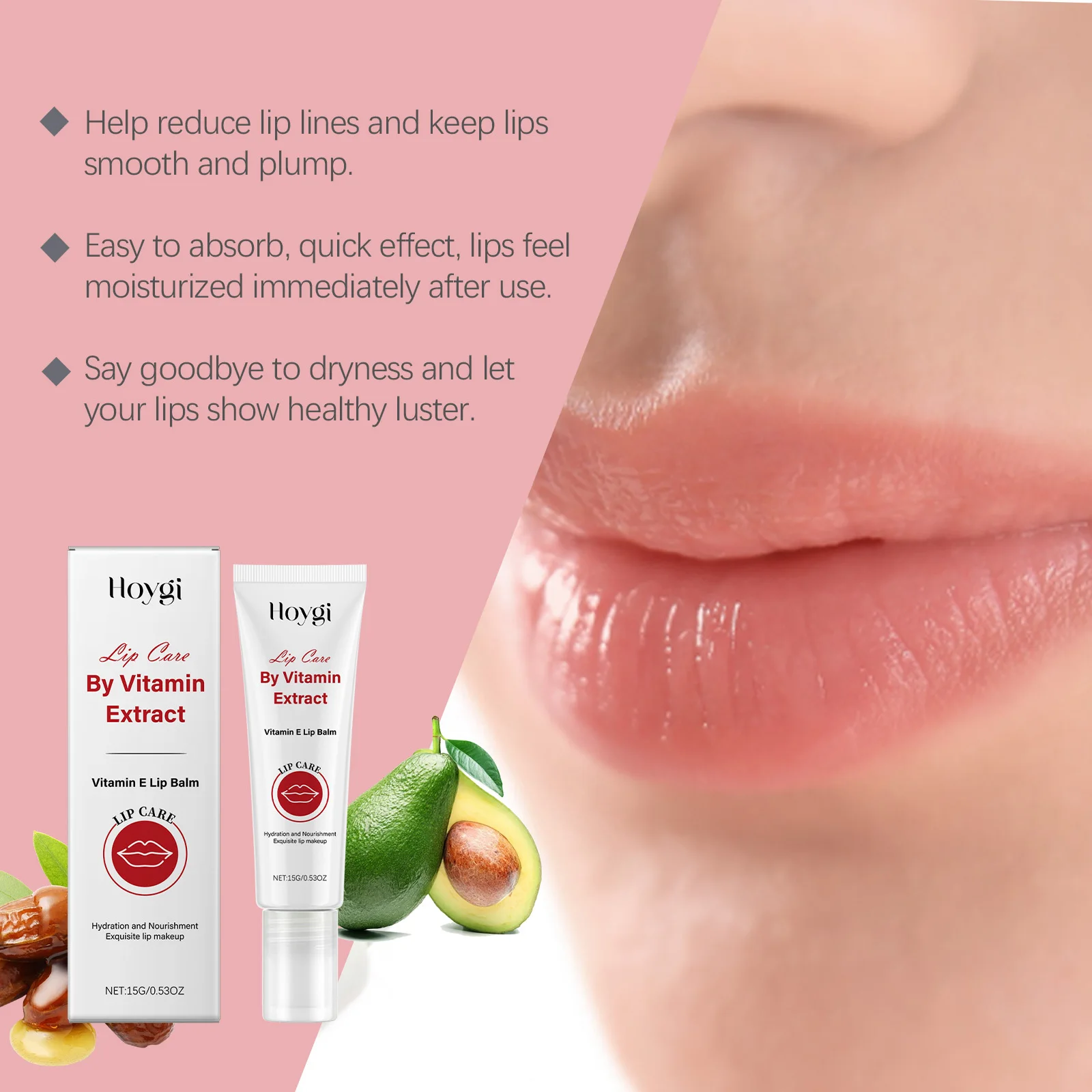 فيتامين E بلسم الشفاه تحسين بلادة مكافحة تكسير تقليل خطوط الشفاه ترطيب منع جفاف مغذي الجمال الصحة المنتج #6