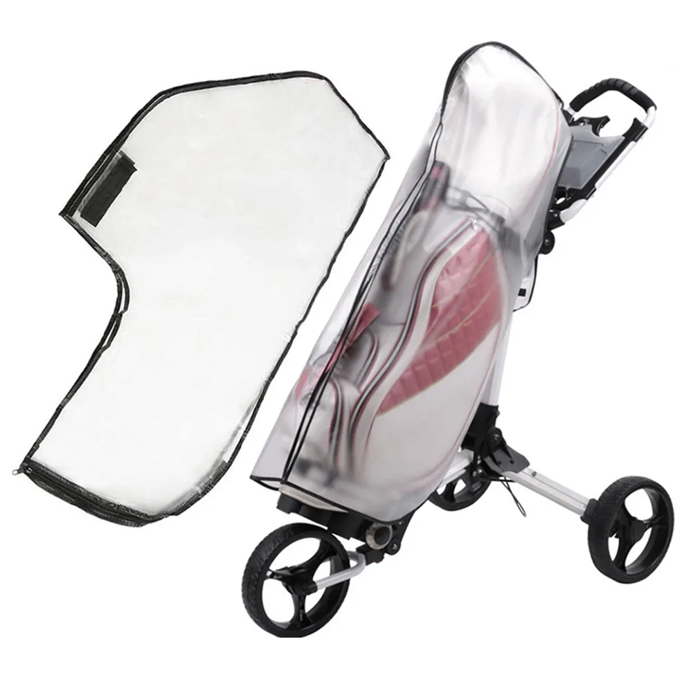 Transparent PVC Cover Waterproof Golf Cover Quick On Off Design Lightweight Golf Bag Cover 118 64 Cm 46.5 25.2 In