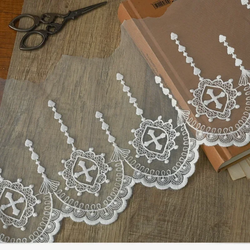 White Beige Black Cross Embroidery Flower Trimmings for Clothing DIY Sewing  Lace Fabrics for Wedding Dresses Sewing Accessories - AliExpress 15