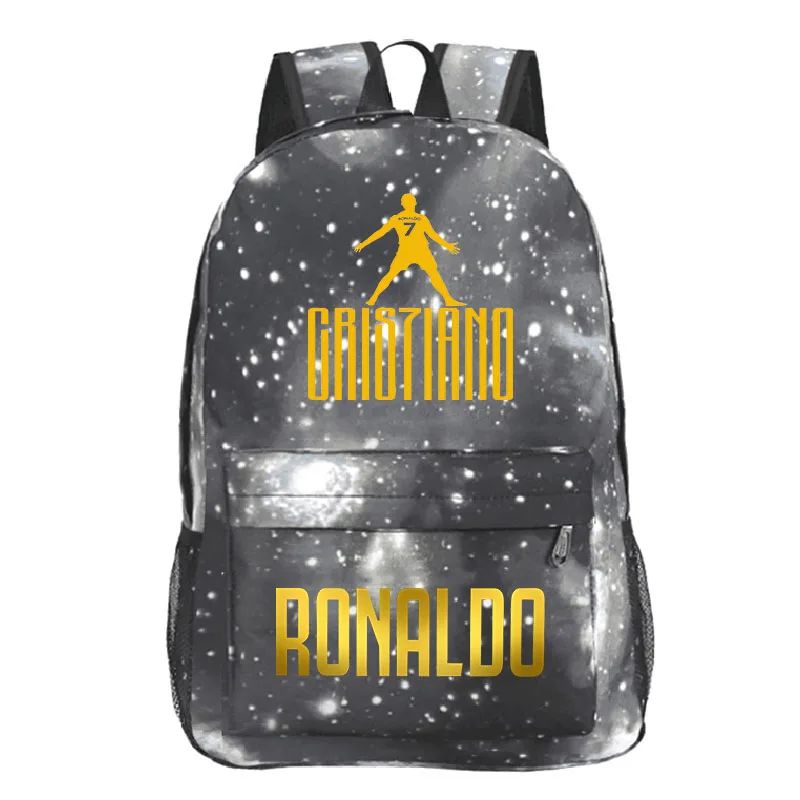 Cartable Ronaldo imprimé pour étudiant, étoile de football, campus SR, sac pour jeunes enfants, sac de voyage extérieur