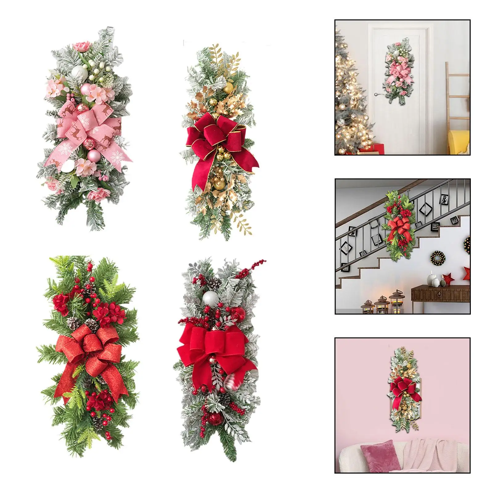 

Новогодний венок-штора «Капля» для двери, искусственный, удобный в установке, практичный, декоративный, для Рождества и свадьбы