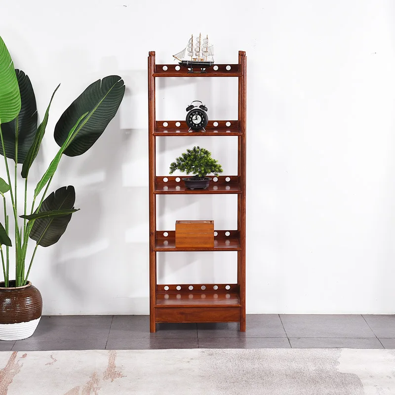 Rosewood bookshelf rosewood storage rack, solid wood Chinese style ultra-narrow seam multi-layer minimalist storage rack