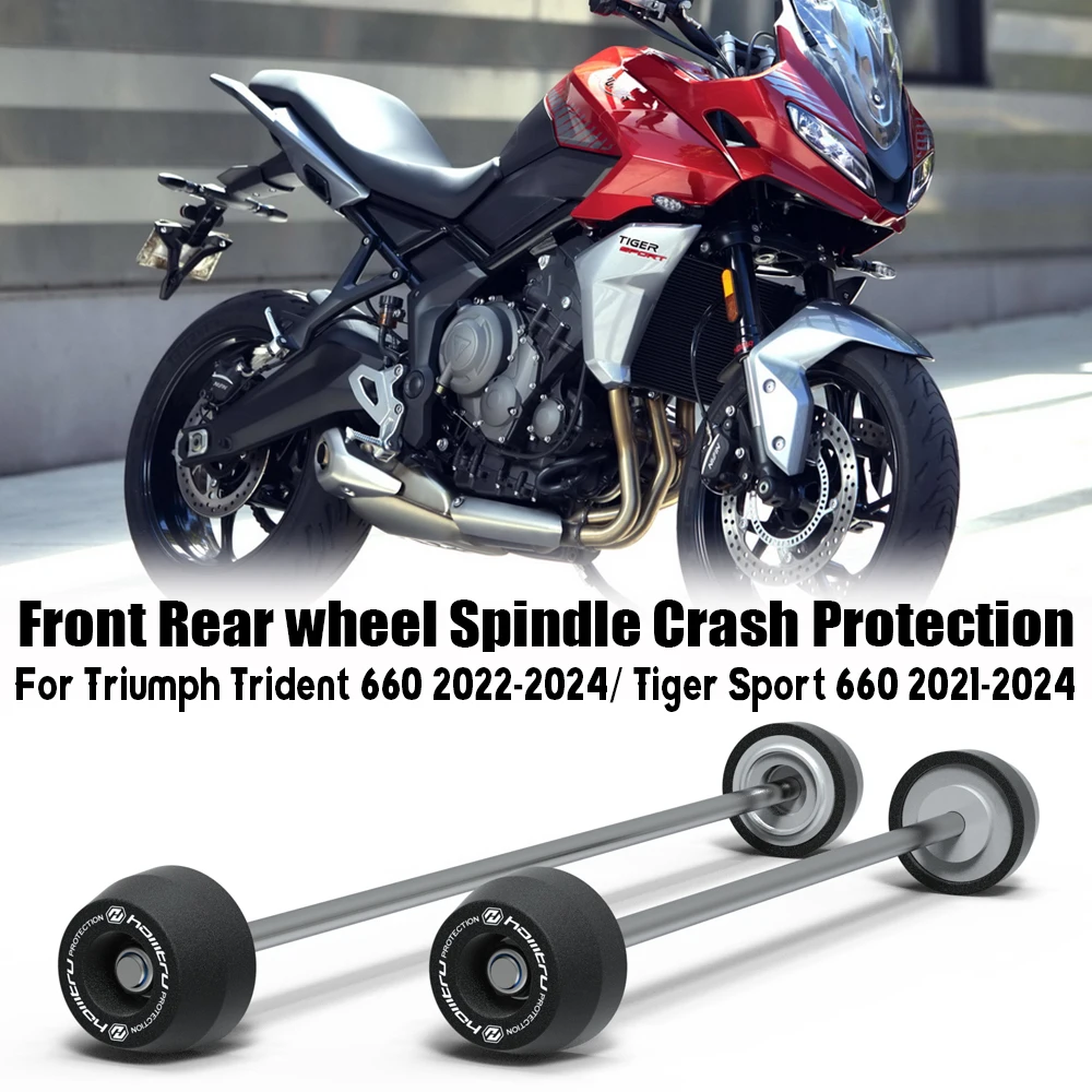 

For Triumph Trident 660 2022-2024 Tiger Sport 660 2021-2024 Motorcycle Front Rear wheel Spindle Crash Protection