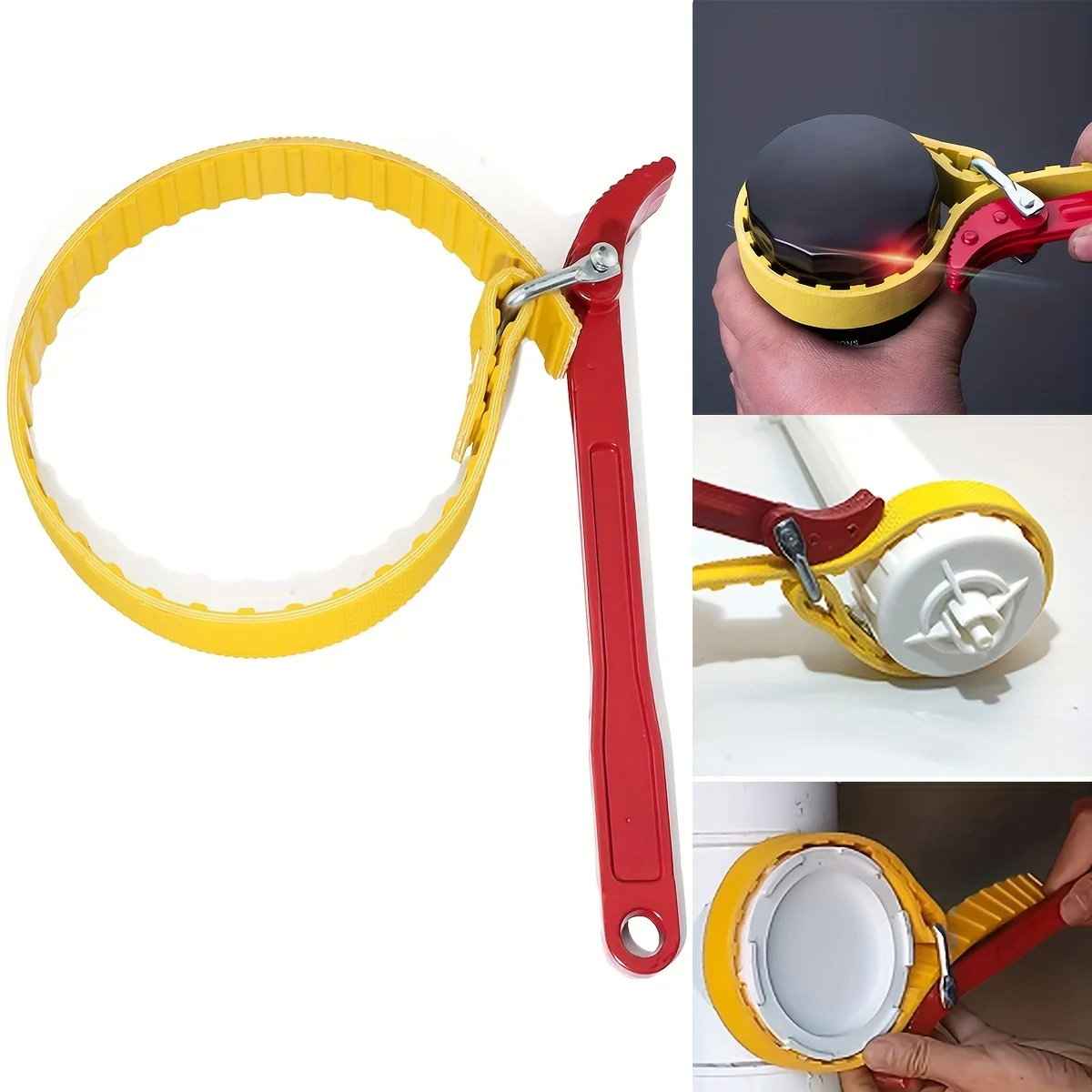 

8/12 Inch Adjustable Belt Wrench Oil Filter Puller Removal Tool Strap Spanner Wrench Chain Wrench Strap Opener Disassembly Tool