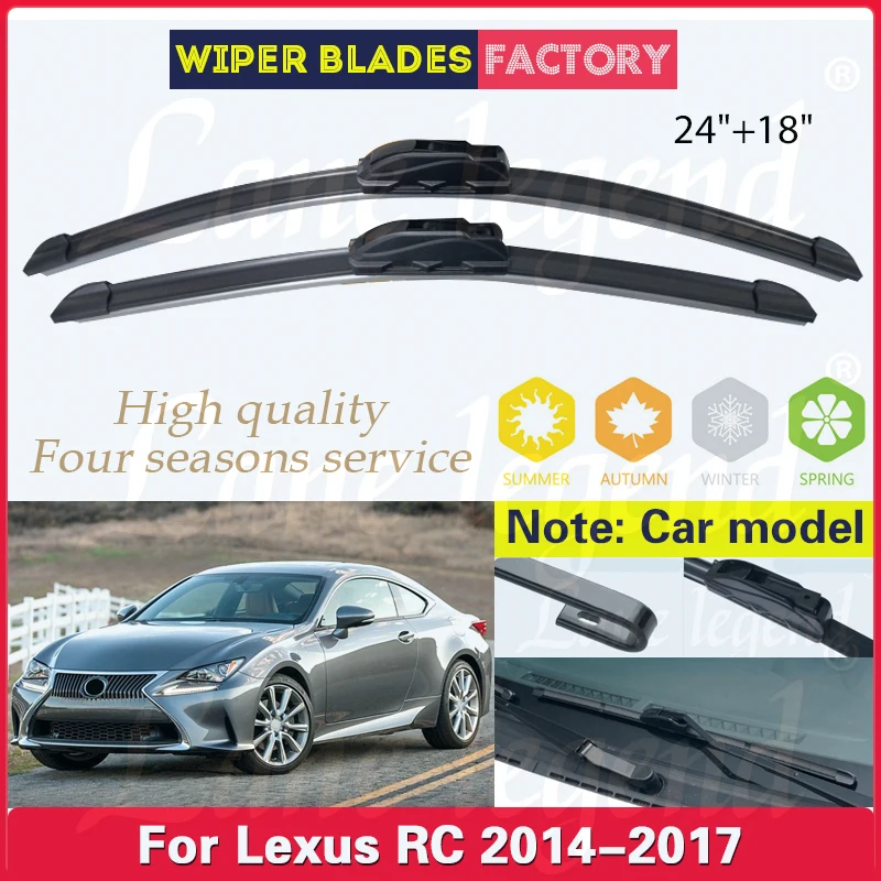 

Car Wiper Blades For Lexus RC 2014 2015 2016 2017 Soft Rubber Windshield Windscreen Front Window 24"+18" Car Accessories