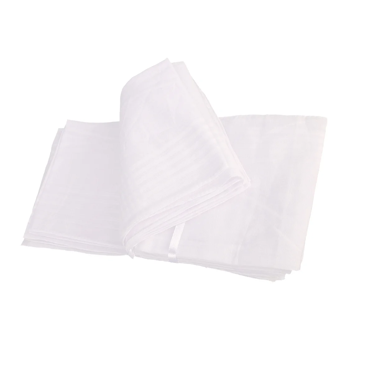 12 Uds pañuelos de algodón blanco suave duradero absorbente reutilizable para hombres mujeres niños deportes protección contra el polvo toallas para el sudor