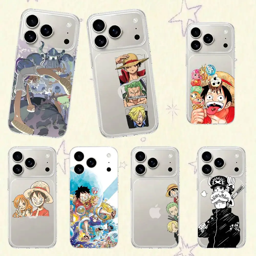 ANIME O-ONE PIECE Handyhülle für iPhone 17 16 15 11 13 14 Pro Max 7 8 Plus X Xr Xs Max Se2020 12mini Transparente Hülle