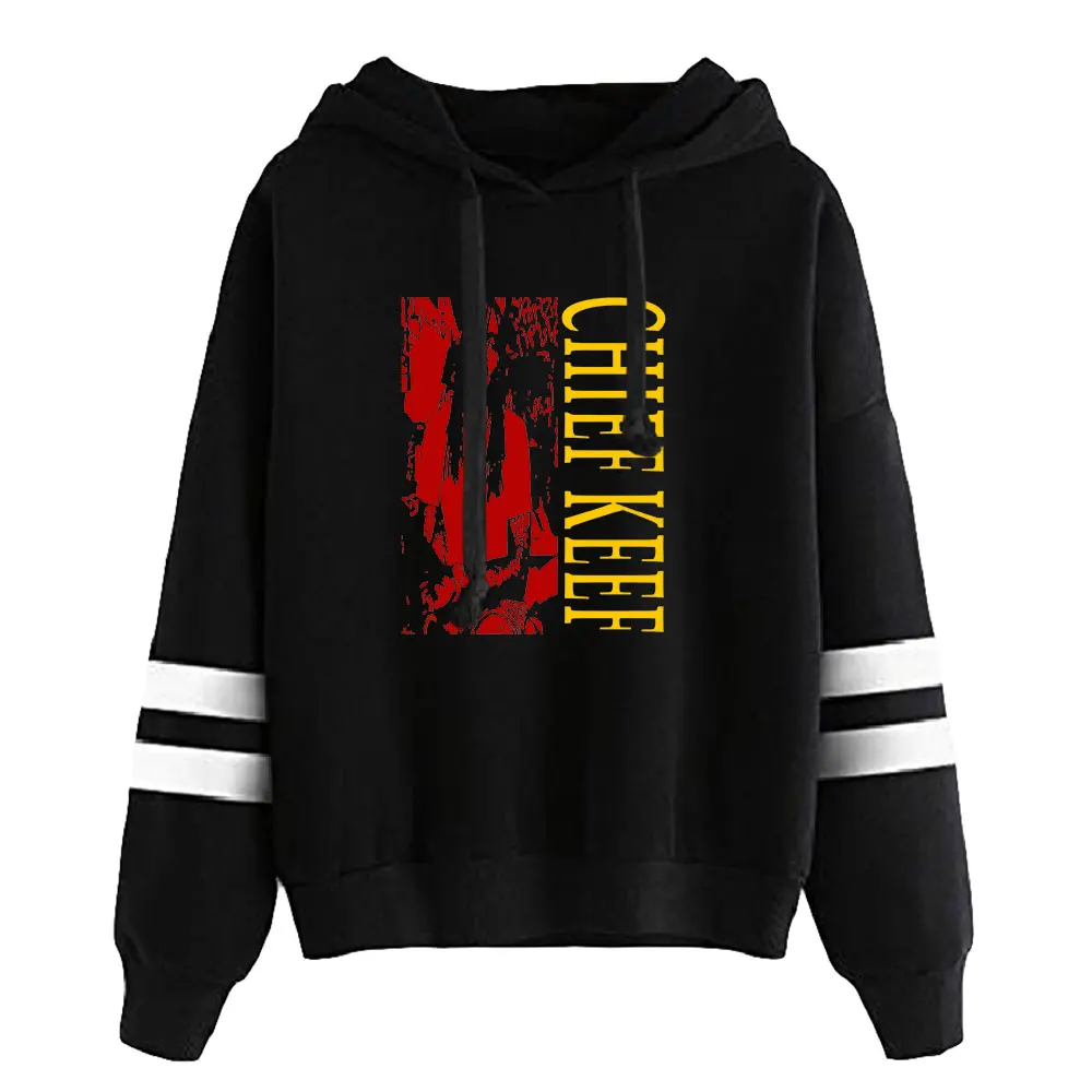 Homens e Mulheres Chefe Keef Merch Hoodie, Unisex, Pocketless, Barras Paralelas, Streetwear de manga, Moletom Hip Hop, Roupas da moda