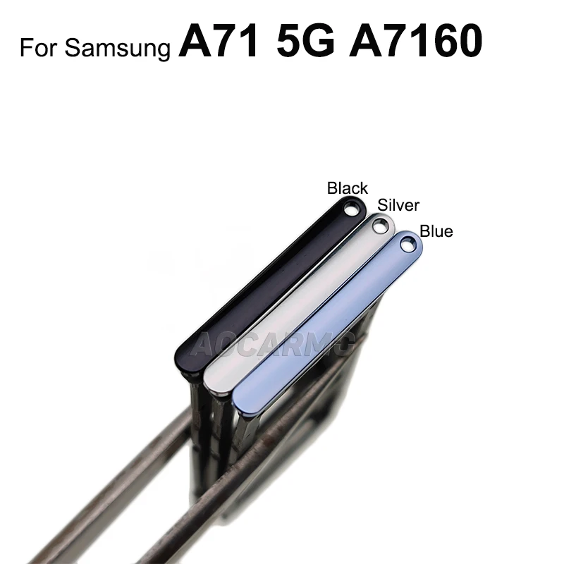 Aocarmo For Samsung Galaxy A71 5G SM-A7160 SIM Card Dual + Single Sim Tray Slot Holder Replacement Parts