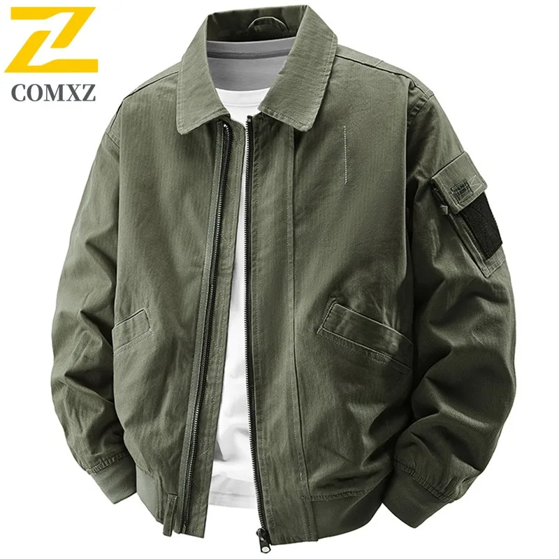

Men's Aviator Baseball Jacket American Style Streetwear Oversized Fit Waterproof Windproof Utility Coat Spring Fall Outerwear