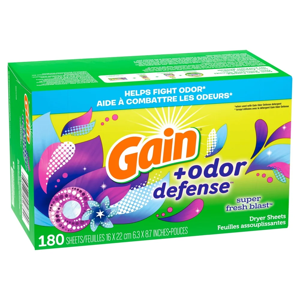 2パック消臭乾燥機シート180枚入りスーパーフレッシュブラストの香り静電気防止柔軟剤シート頑固な汚れを除去