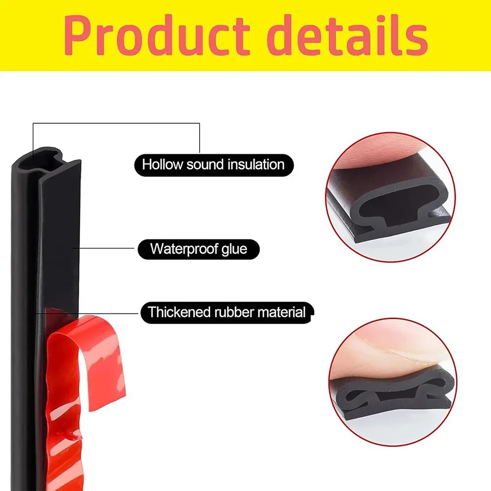 Door Seal Sealing Strip Security Door 19.7Feet Door Black Seal Strip Door Silicone Rubber Soundproofing Hardware