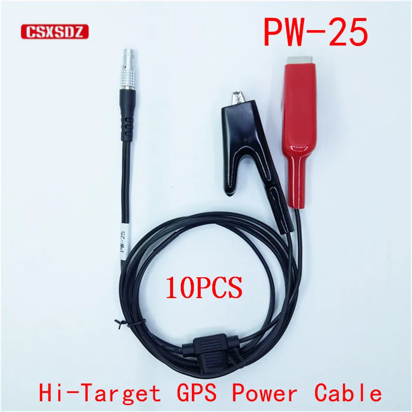 

(10pcs)NEW HI-Target GNSS GPS RTK Power Cable PW-25 5P to clips