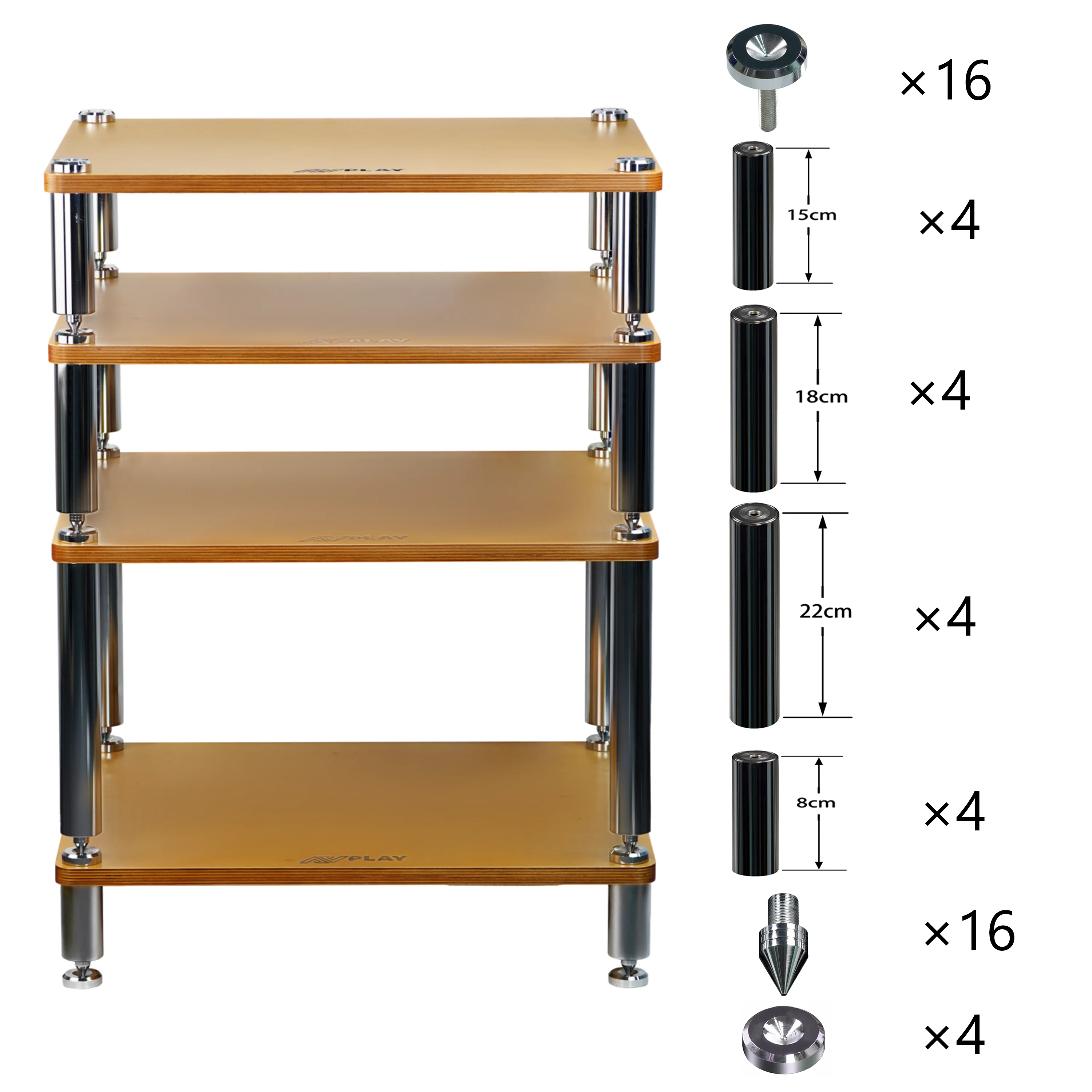 AVplay AV-605018- Rack Accessories Power Amplifier Rack Equipment Rack Tripod Stainless Steel Shock-absorbing Nail Column Legs