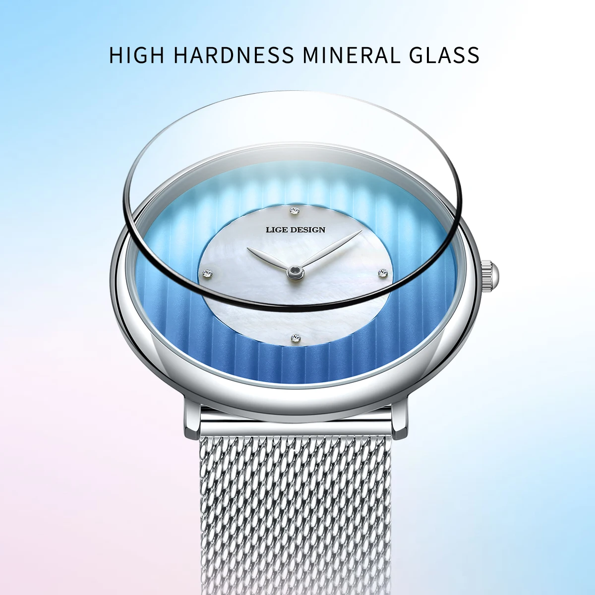 LUIK Elegante Mode Quartz Vrouw Horloge Luxe Horloge Mesh Band Waterdichte Dames Jurk Vrouwelijke Horloges voor Vrouwen Klokken Nieuw