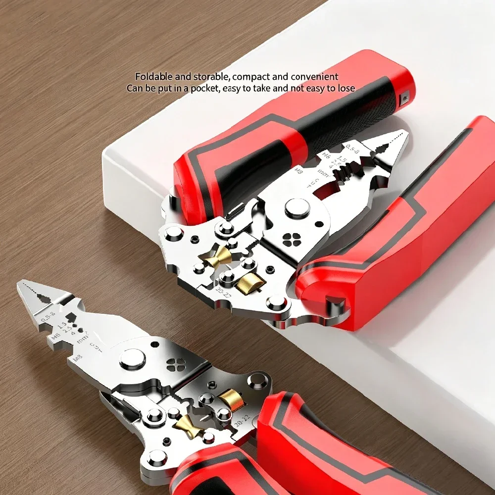 1Pcs Heavy Duty Wire Stripping Pliers, 14-in-1 Electrical Tool with Voltage Tester LED Display for Electrician DIY - view 2