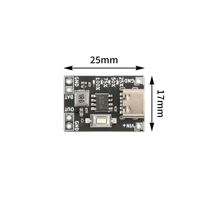 5Pcs/1 5V 2A Step Up Charge-discharge Integrat Power Module Type-C USB Boost Board Charging Discharging for 4.2V Lithium Battery