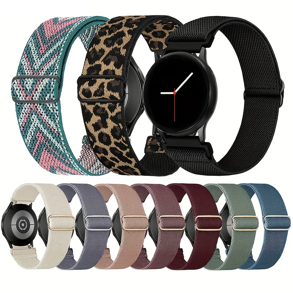 Elastic Shiny strap For Samsung Galaxy Watch 6/5/pro/3/4/classic/Active 2 20mm/22mm Bohemian Pride bracelet Huawei GT 3-2-e band