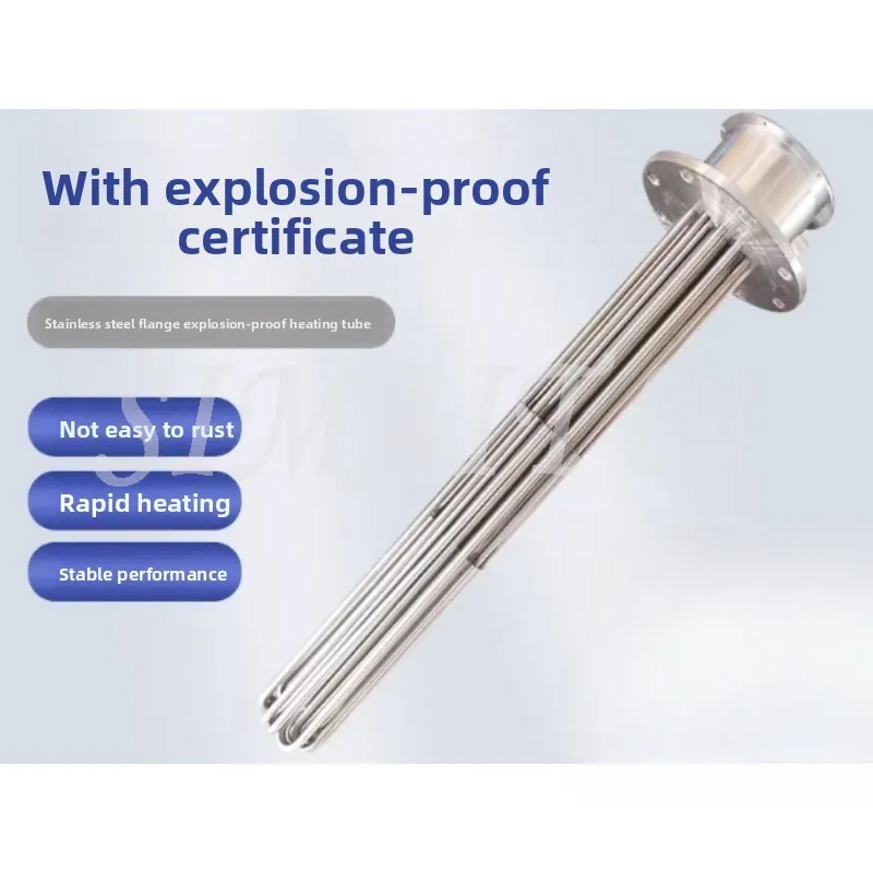 380V High Power Stainless Steel Flange Electric Heating Tube, Flange Immersion Heater for Thermal Oil Boiler