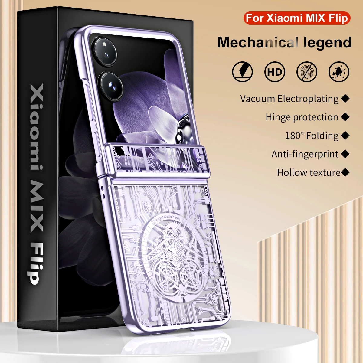 

Protective Case with Film for Xiaomi MIX Flip in Mechanical Legend Series