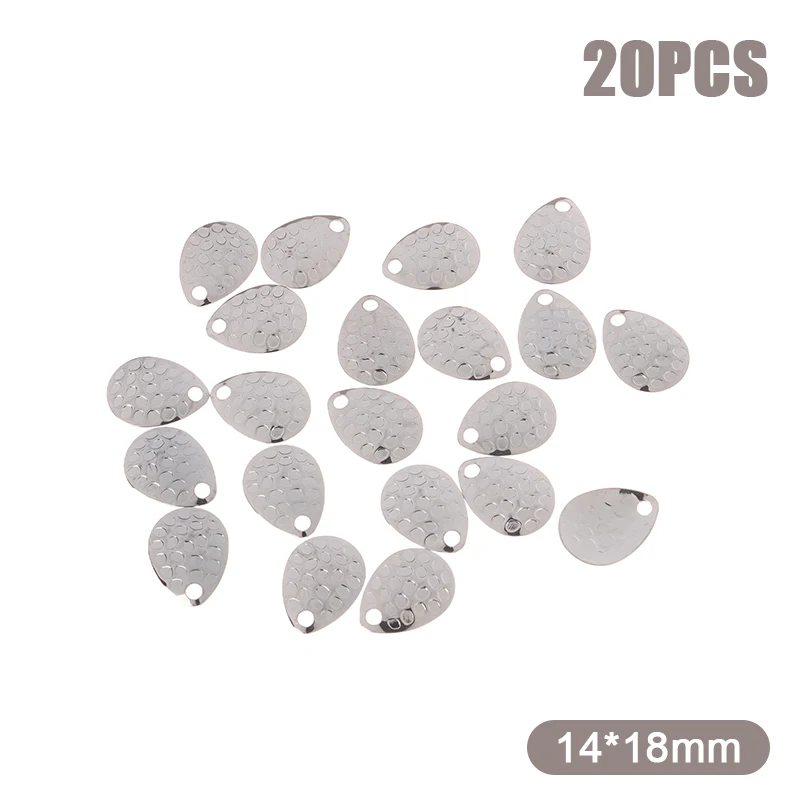 20Pcs Metall Angeln Spinner Klingen Waterdrops Form Löffel Plaice Für Locken Harten Köder Künstliche Köder Tackle Zubehör