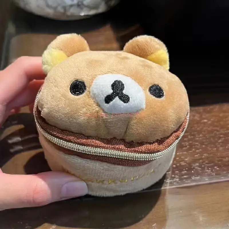 Rilakkuma لطيف الكرتون أنيمي الطرفية دمية حقيبة مجوهرات صغيرة المحمولة تخزين السفر الإبداعية محفظة نسائية للعملات المعدنية هدية عيد ميلاد الفتاة
