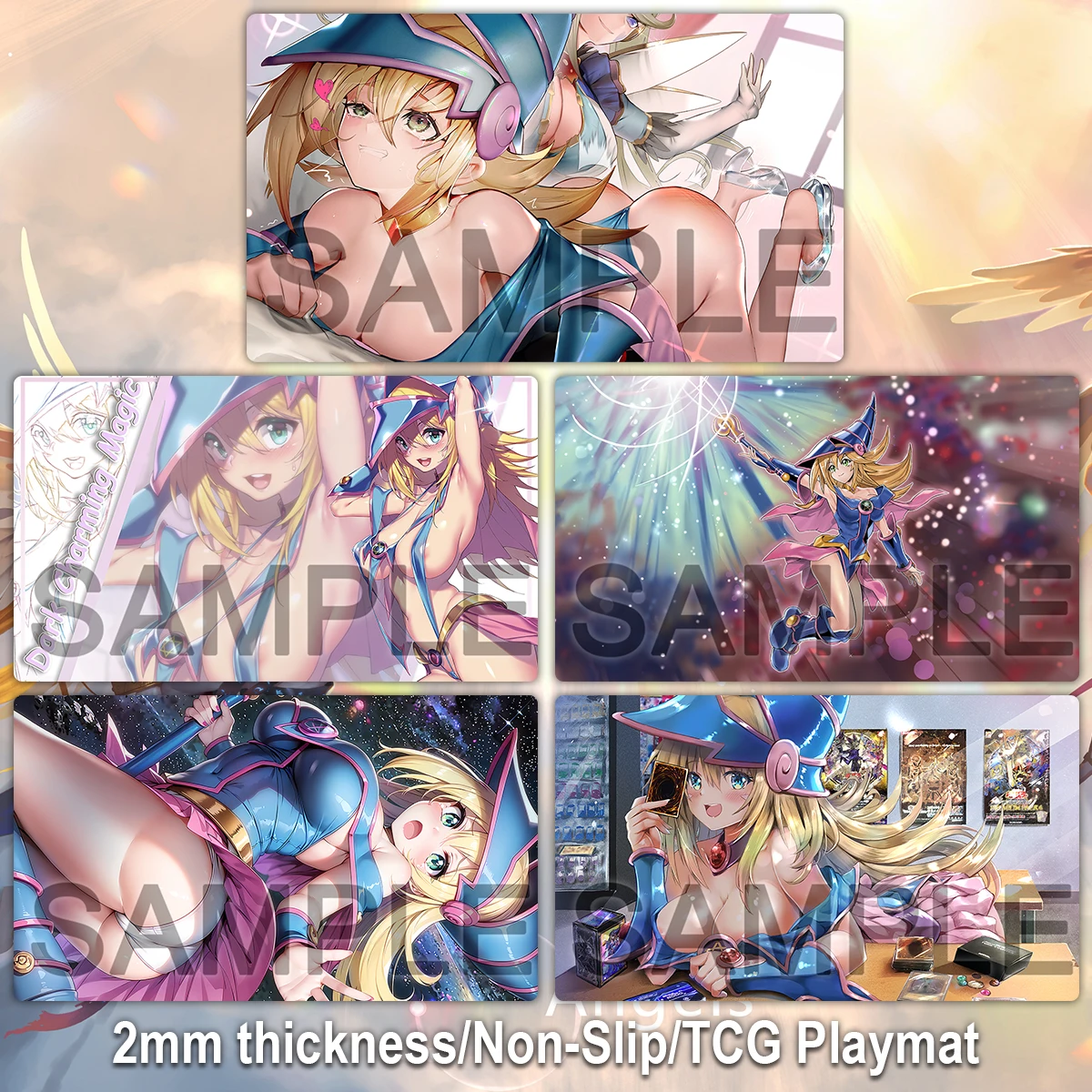 

YuGiOh Play Mat Dark Magician Girl TCG CCG Pad Board Game Trading Card Game Mat Anime Rubber Gaming Mousepad Bag 600x350x2mm