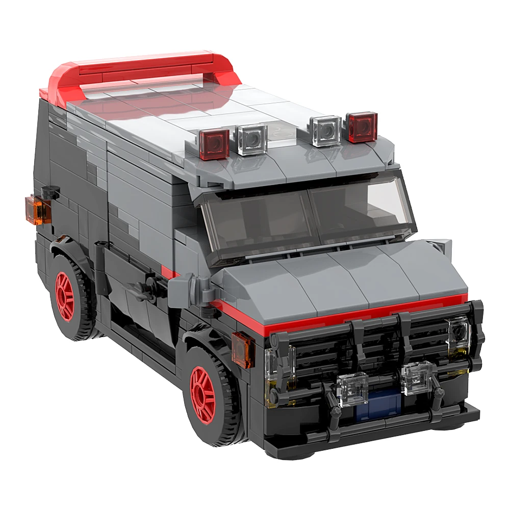 MOC Retro Simulation Car A-Team GMC Vanduras Van Model Building Blocks Diy Toys Bricks Educational Christmas Gift For Children