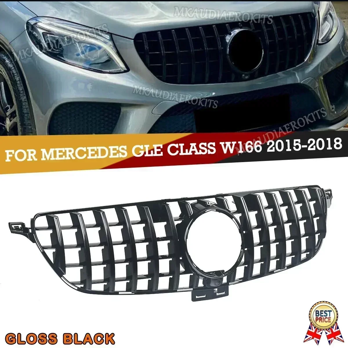 SAIQINGSP Car Accessories Tools For Mercedes Benz GLE Coupe C292 W166 GLE350 GLE400 2016-2018 Chrome+Black/light Black