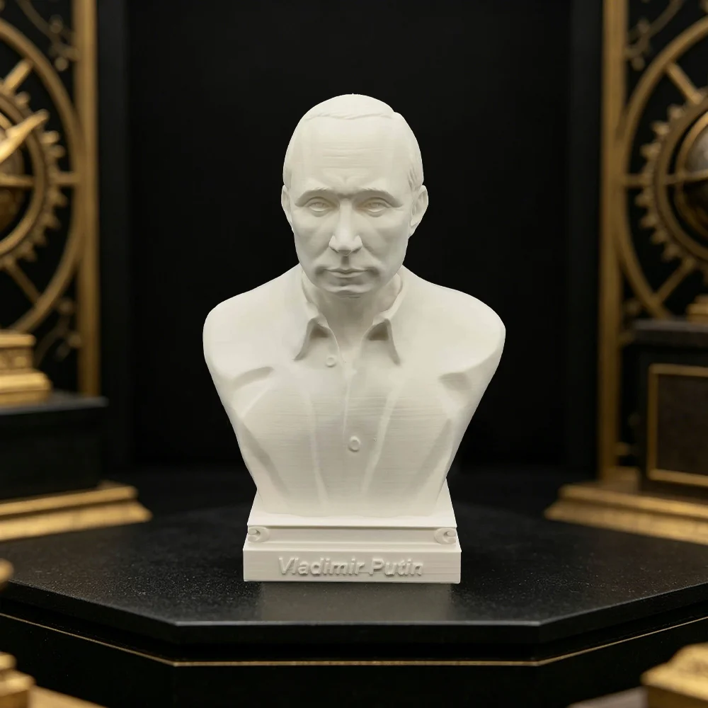 10cm/15cm/25cm Russia Leader Statue 3D Printed PLA White Bust Model Figurine Miniature Decoration Craft Collection Gift