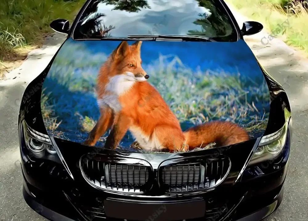 

fox animal Car Hood Wrap Color Vinyl Sticker Decal Truck Graphic Bonnet Custom Car Decoration Stickers